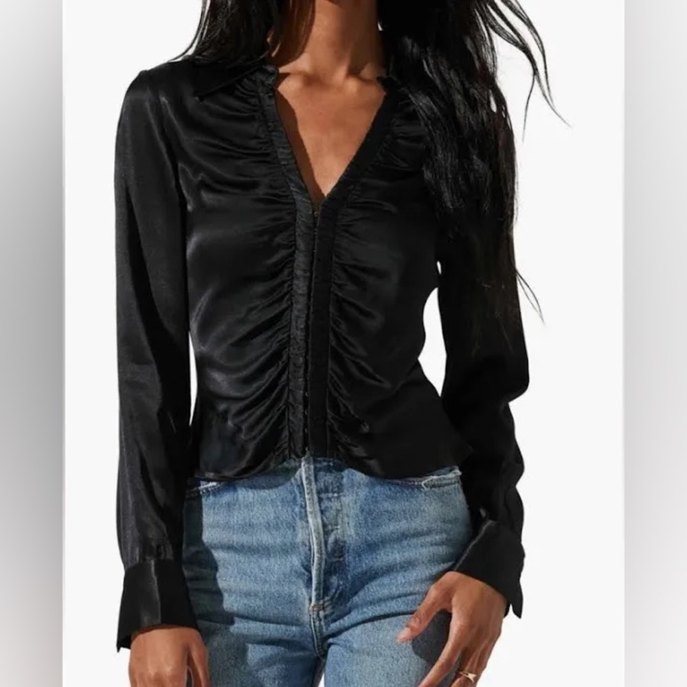 NWOT Astr The Label Black Blouse